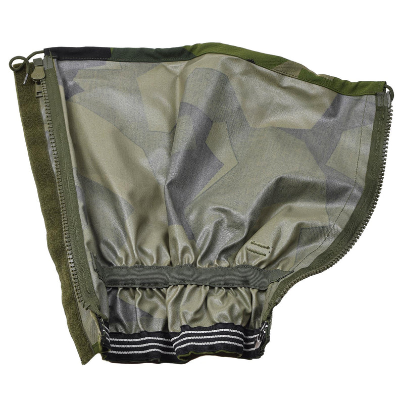 TACGEAR gaiters waterproof Swedish army M90 splinter camo metal hooks one size