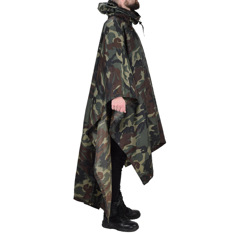 Original Turkish military camouflage poncho water resistant ripstop hooded army