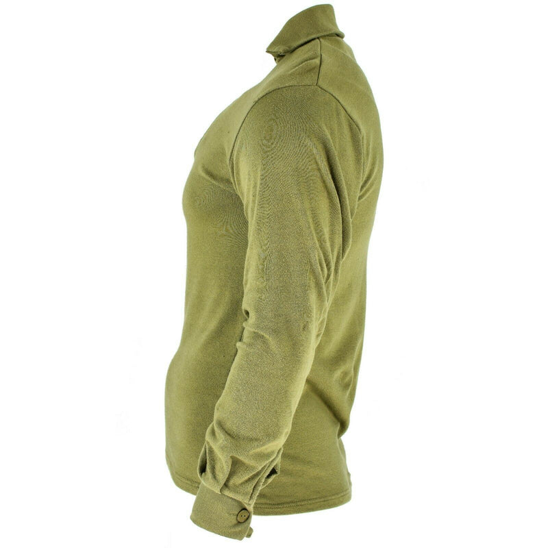 Original British army tricot shirt zipper Undershirt zipped thermal Green OD