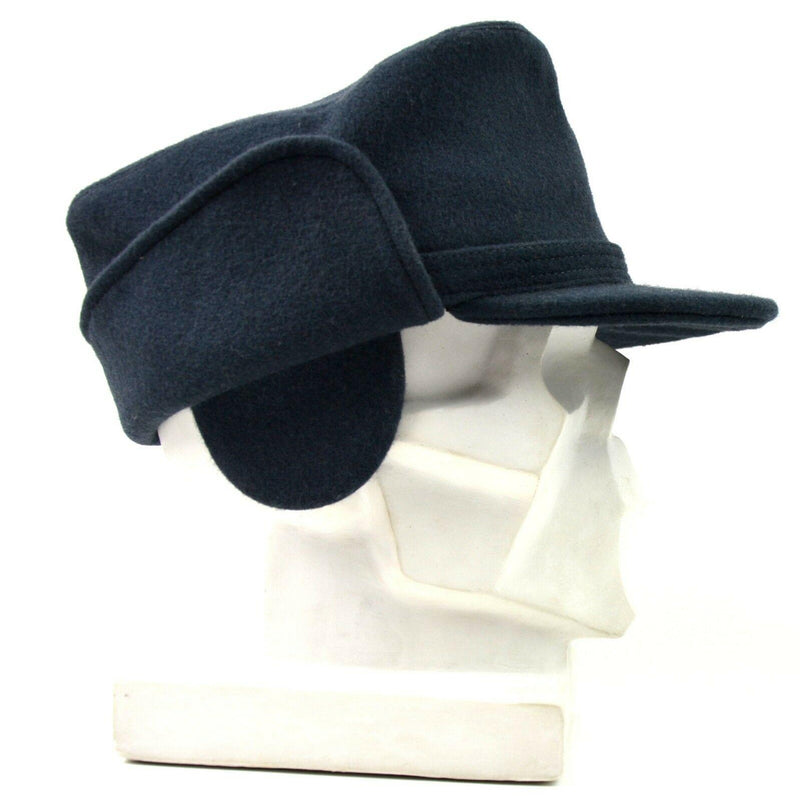 Original Swedish army wool winter hat. Blue Sweden Winter cap NEW
