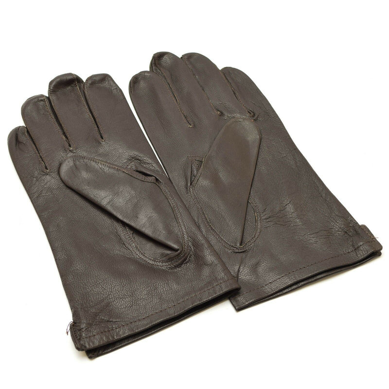 Genuine Belgian army  gloves leather black brown military full finger surplus