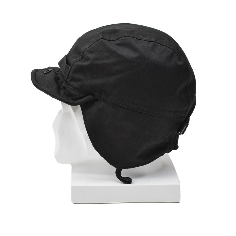 Original Dutch paratrooper hat ranger cap ear flaps brim windproof black surplus