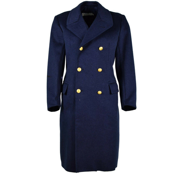 Genuine Italian army Wool Overcoat blue military officer air force long coat