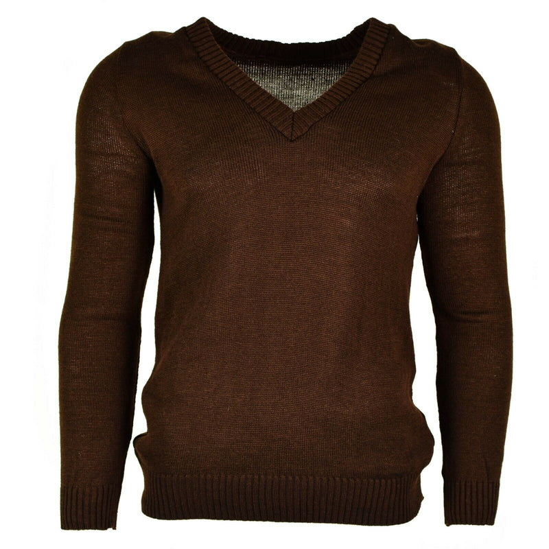 Original Bulgarian army pullover V-neck sweater brown NEW