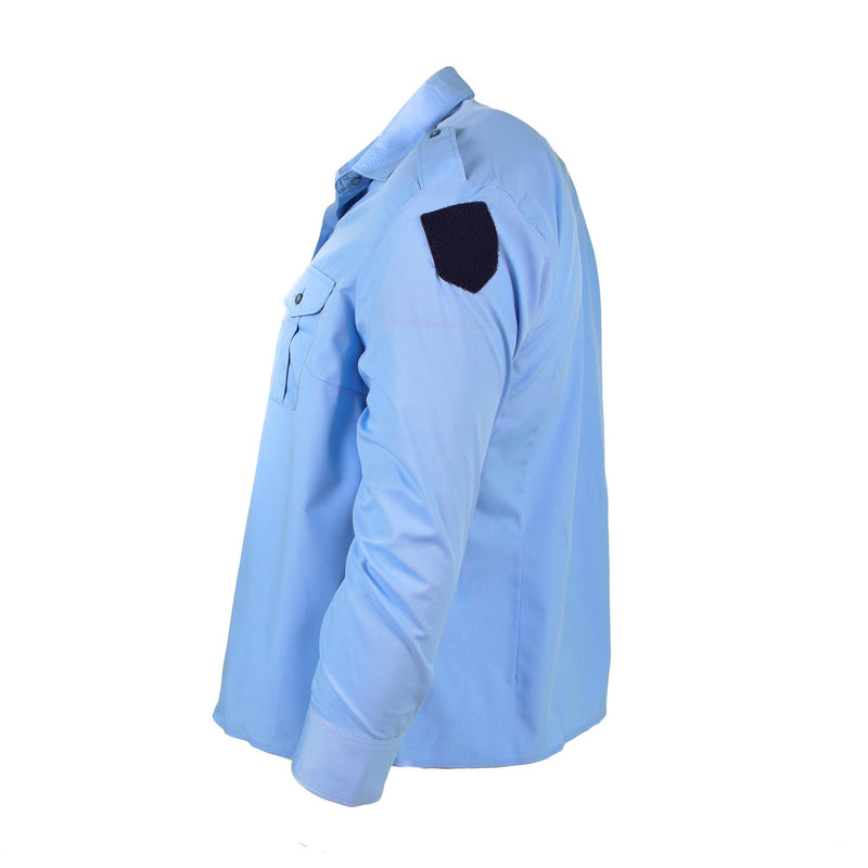 Genuine French Military Police blue cotton long sleeve shirt Gendarme NEW