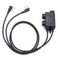 EARMOR Dual PTT Adapter Kenwood Baofeng 2 Pin Wired Tactical Headset Black