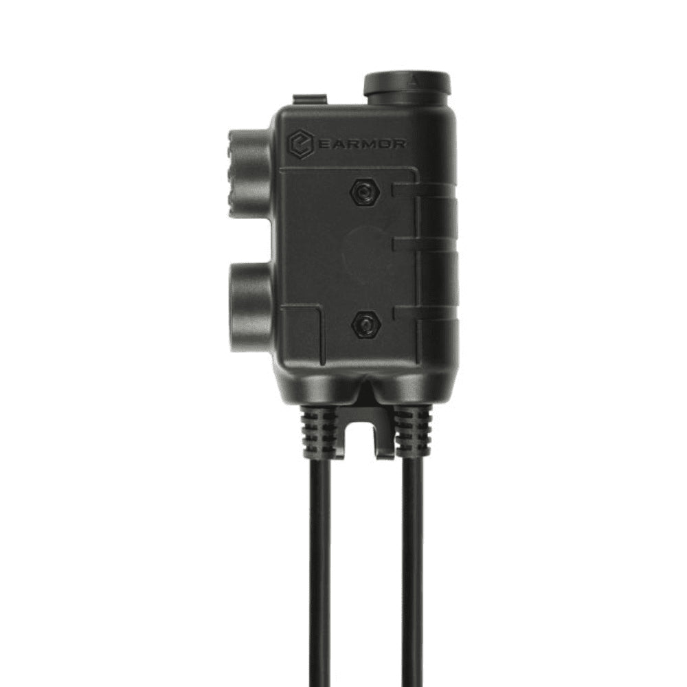 EARMOR Dual PTT Adapter Kenwood Baofeng 2 Pin Wired Tactical Headset Black