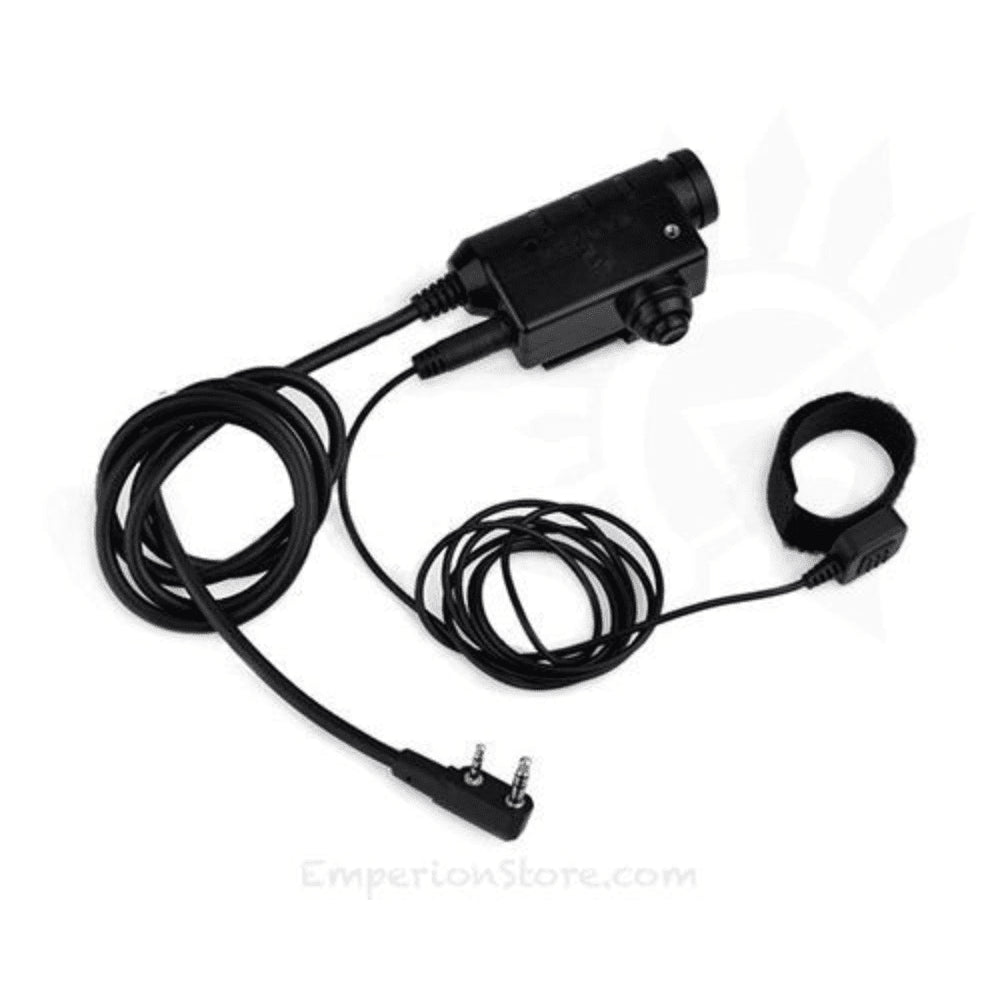 EARMOR M52 PTT Adapter Midland 2 Pin Wired Tactical Headset Cable Black
