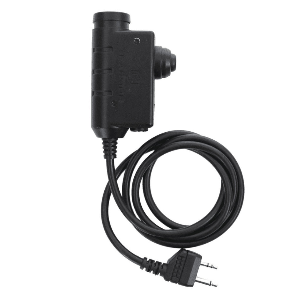 EARMOR M52 PTT Adapter Midland 2 Pin Wired Tactical Headset Cable Black