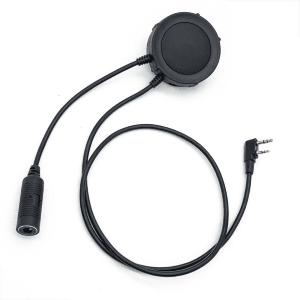 EARMOR M55 PTT Adapter Kenwood Baofeng 2-Pin Radio Headset Adapter Black