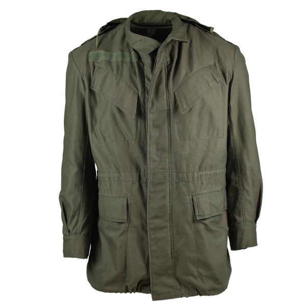 Genuine Belgian army field jacket M64 military cotton waterproof parka Olive NEW