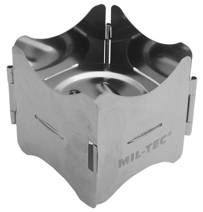 Camping Cook Stand Foldable Stove Stainless Steel With Pouch Compact Lightweight