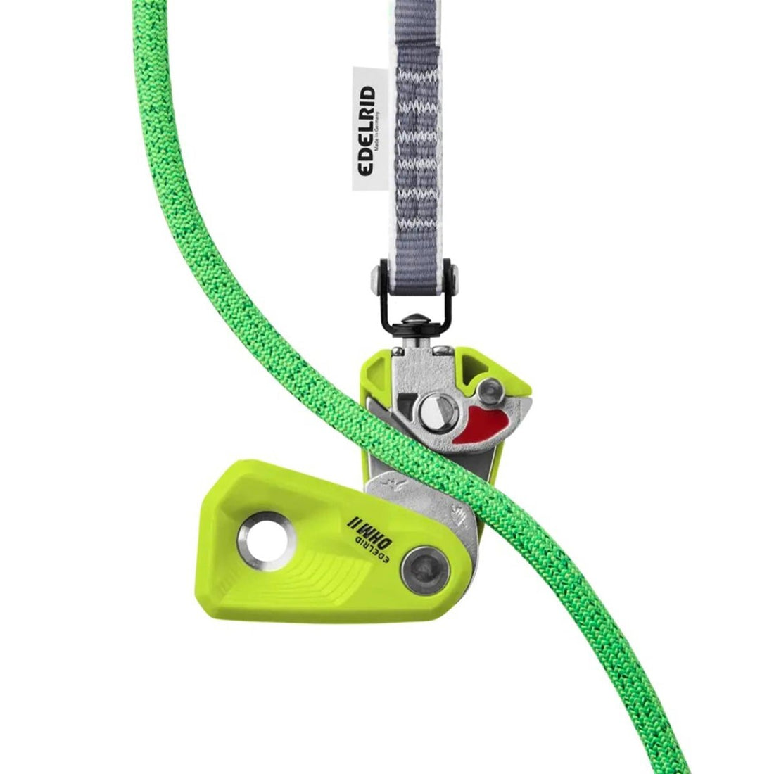 Edelrid OHM Assisted Braking Resistor Device Assists Lighter Belayers Green