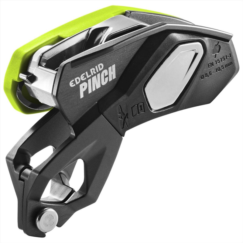 Edelrid PINCH Assisted Braking Belay Device Precise Lowering Control Green