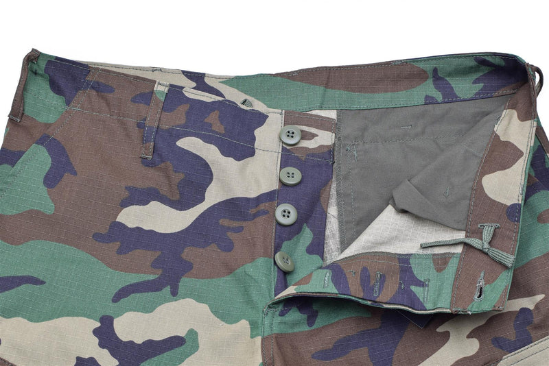 Mil-Tec Brand U.S. Military style woodland camo ripstop soldiers BDU cargo pants