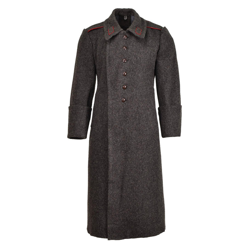 Original Bulgarian Military wool long overcoat vintage winter coat formal Gray