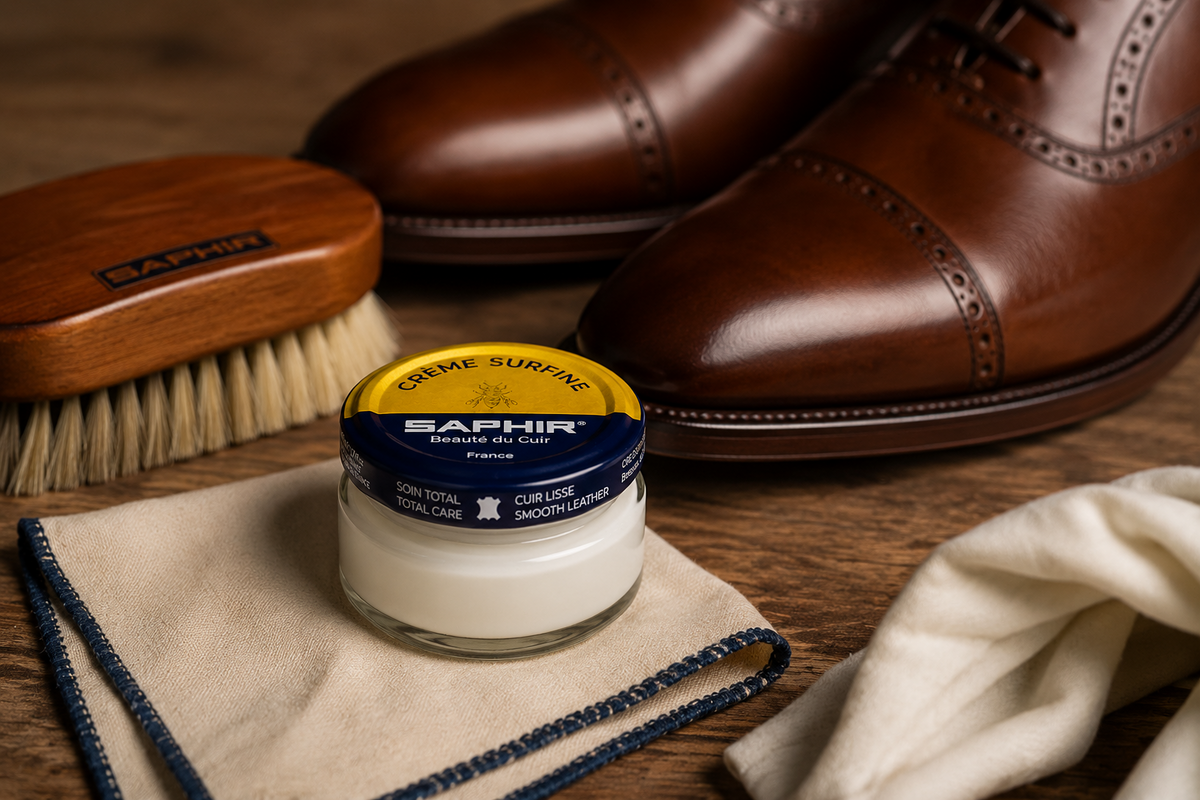 Saphir Creme Surfine Leather Shoe Care Cream Smooth Leather 50ml Neutral