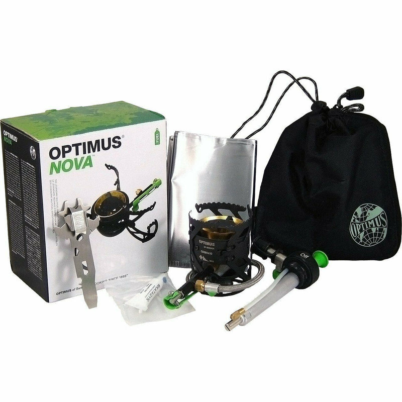 OPTIMUS NOVA Stove Multi Fuel Expedition Compact Light Weight Base Camp Woods