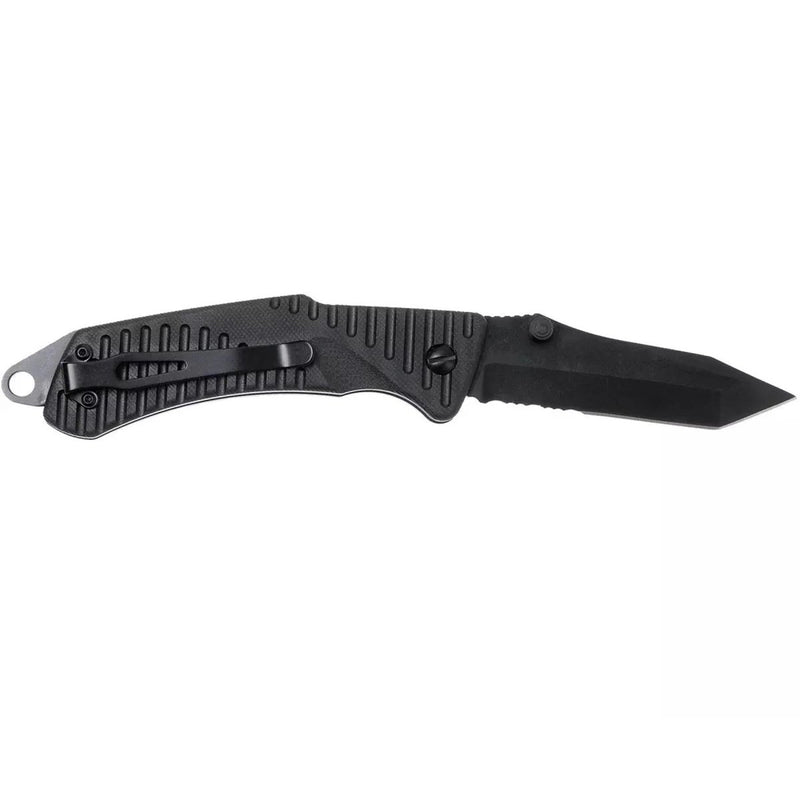 EKA Brand Swede 9 folding knife 57 HRC 12C27 steel fire starter black handle - GoMilitar
