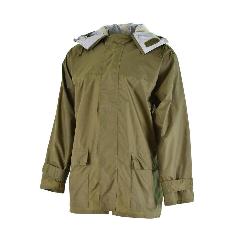 Genuine Danish army O.D wet weather jacket waterproof hooded rain coat Denmark