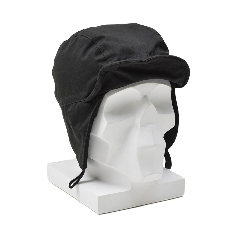 Original Dutch paratrooper hat ranger cap ear flaps brim windproof black surplus