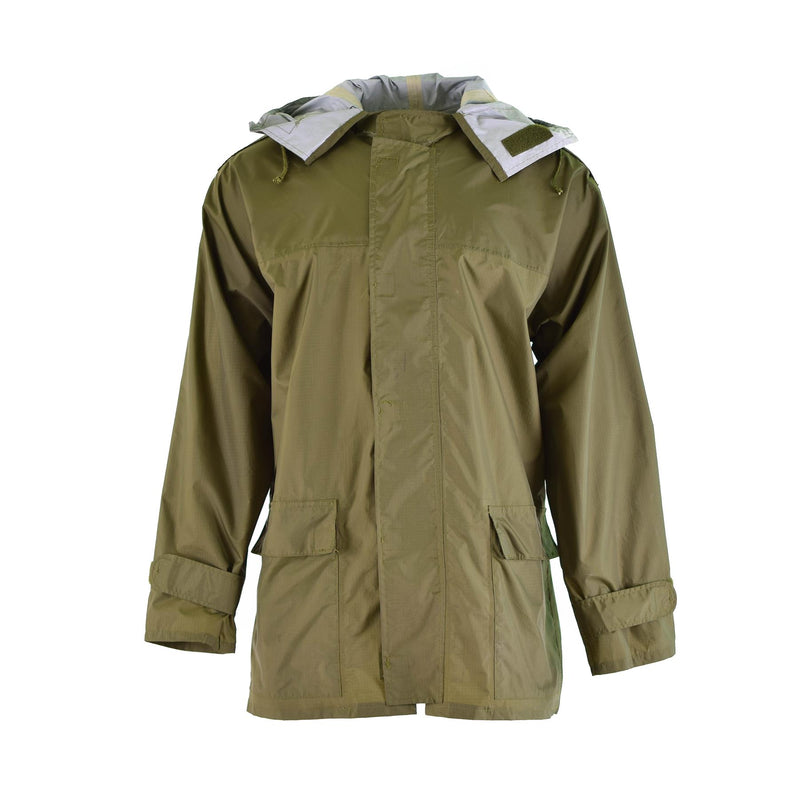 Genuine Danish army O.D wet weather jacket waterproof hooded rain coat Denmark