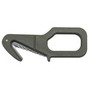 Fox Knives 640 OD emergency rescue knife with serrated hook blade and ergonomic handle for cutting seat belts and ropes.