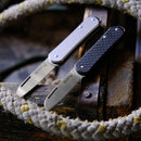 Fox Knives VULPIS Folding Pocket Knife Drop Point Stainless Steel M390 Gray - GoMilitar