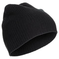 Fox Outdoor Knitted Beanie Hat Extra Short One Size Two Layer Acrylic Black