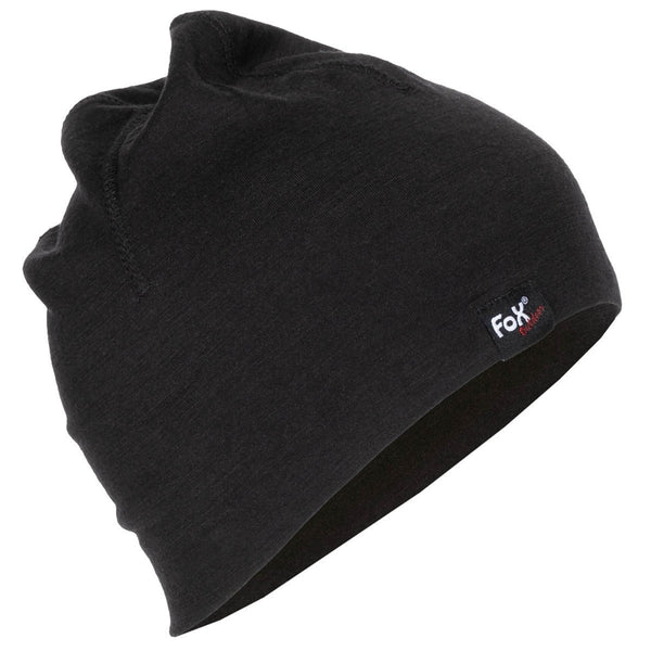 Fox Outdoor Merino Wool Beanie Lightweight Breathable Quick Dry Black - GoMilitar