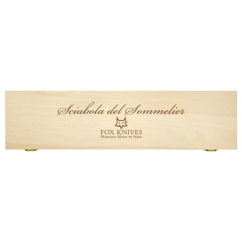 FoxKnives Sommelier's Sabre Champagne Sabrage Sword Wooden Display Case