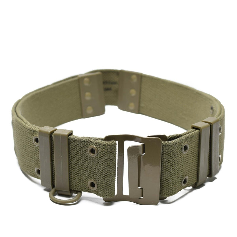 French army tactical khaki adjustable heavy duty combat belt with metal buckle and Alice attachment system