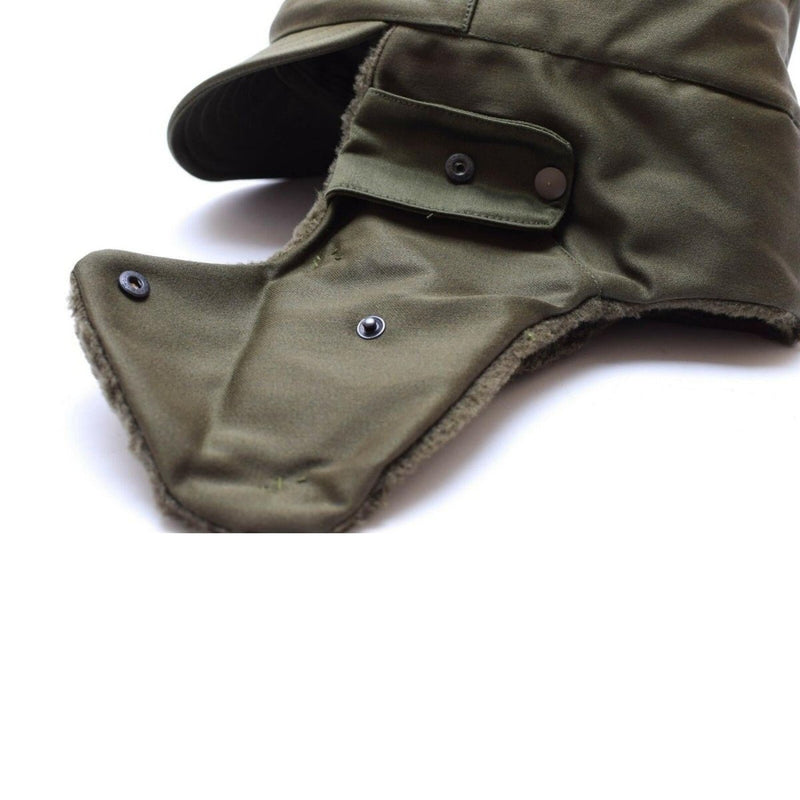Genuine Austrian Army Military Winter Cap Olive O.D Insignia Badge hat NEW - GoMilitar