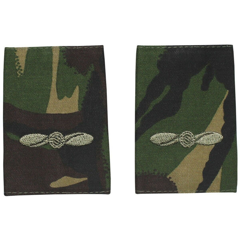 Pair of genuine British Army camouflage shoulder loops with Leading Aircraftman insignia embroidered in silver thread