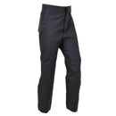 Genuine British Metropolitan police waterproof outdoor rain trousers in black, durable and adjustable with pockets.