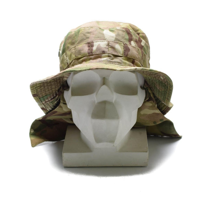 Genuine British Military Bush hat MTP camouflage neck flap Panama Boonie hat NEW - GoMilitar