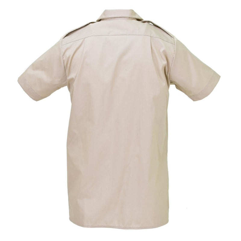 Back view of genuine British Military women's khaki short-sleeved formal blouse shirt for army use
