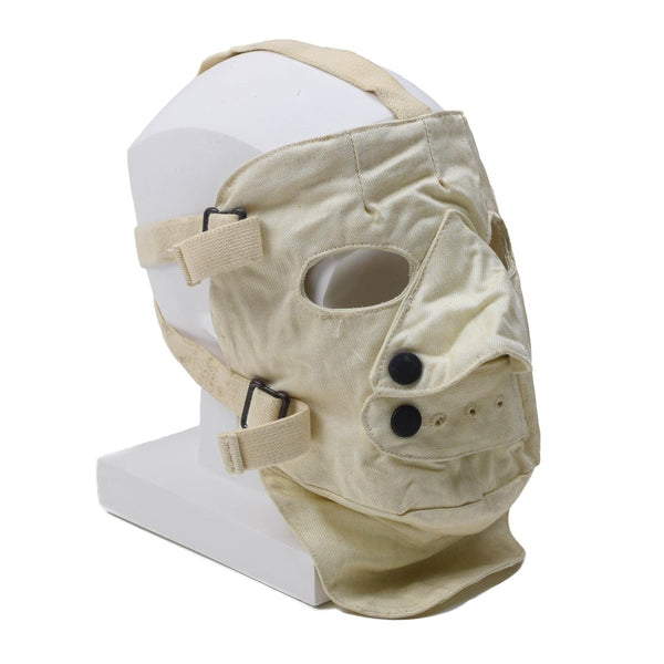 Adjustable genuine cold weather para-aramid face mask in creepy white, breathable and designed for cosplay.