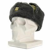 Genuine Czech army cap military winter hat Ushanka grey olive hat with badge NEW