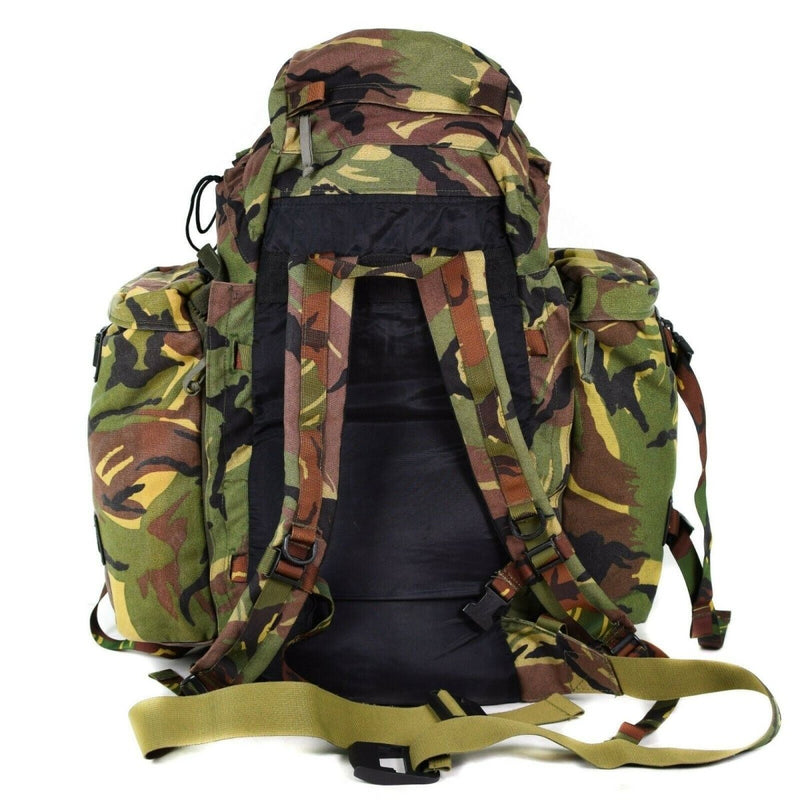Genuine Dutch Army 40L woodland DPM camouflage combat rucksack backpack with adjustable straps and secure buckle closure