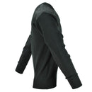 Dark green Dutch Army V-neck pullover sweater with reinforced elbow patches, designed for durability and comfort.
