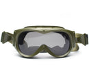Genuine French army tanker goggles with padded inside, adjustable elastic strap, and protective tinted lens.