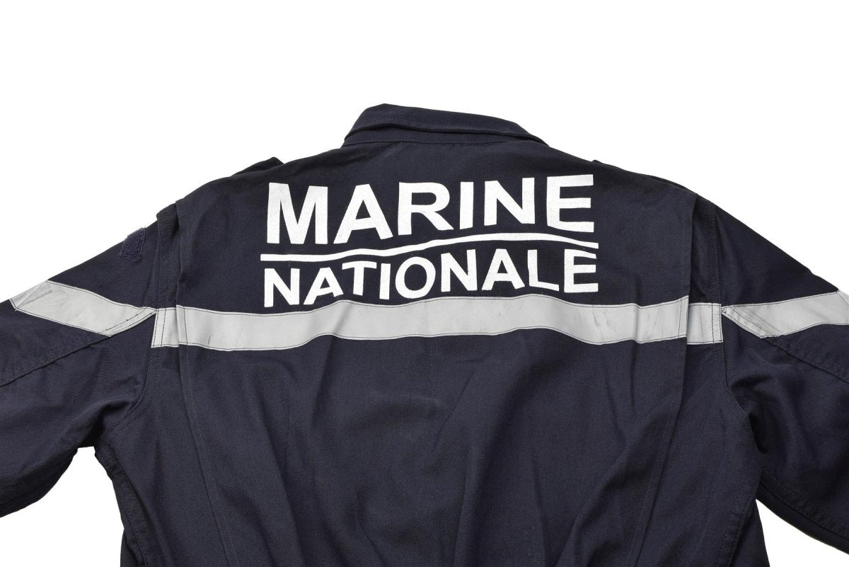 Genuine French navy coverall thermostable marine jumpsuit solid dark blue NEW