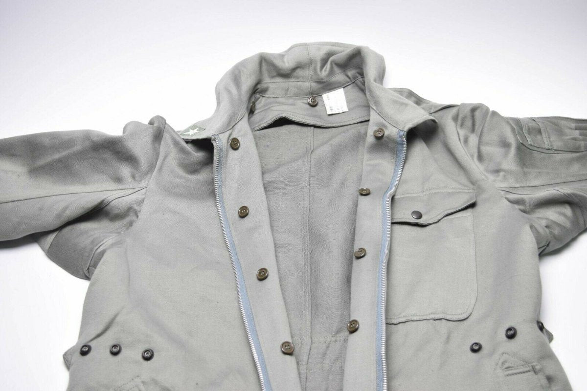 Genuine Italian army coverall suit military grey overall jumpsuit zip-front NEW