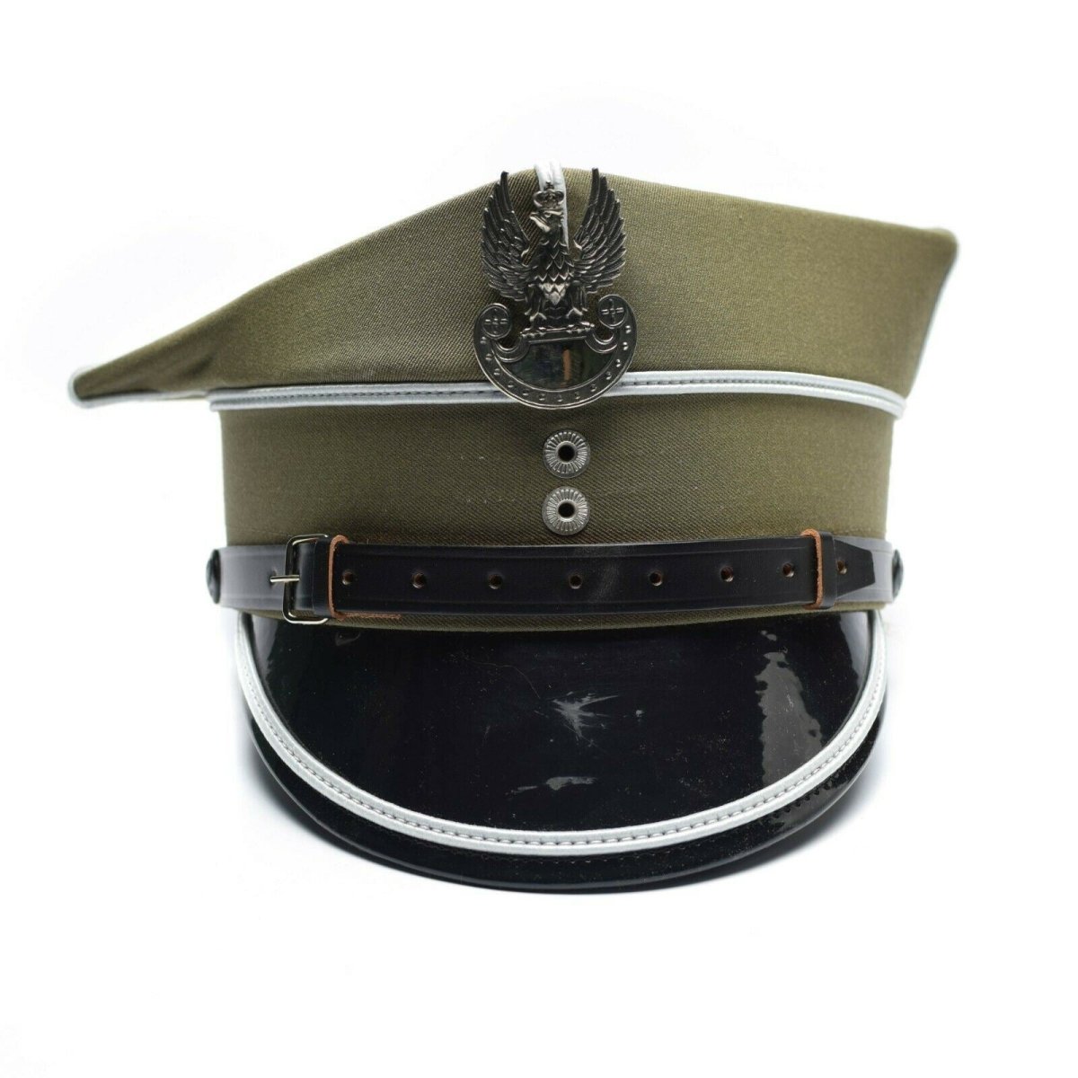 Genuine Polish military visor hat Poland army officer peaked eagle cockade NEW