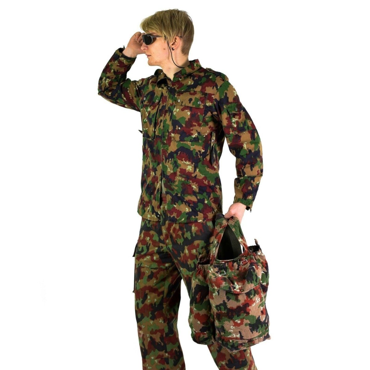 Genuine Swiss army backpack Switzerland Alpen Camo sniper rucksack w suspenders