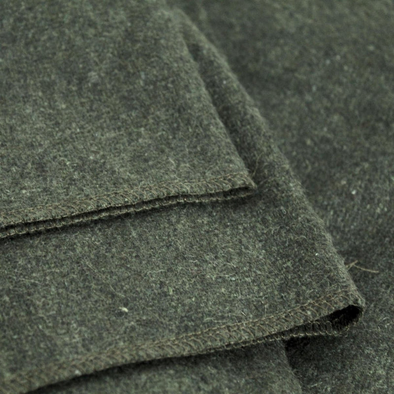 Close-up of dark green fabric with a textured surface