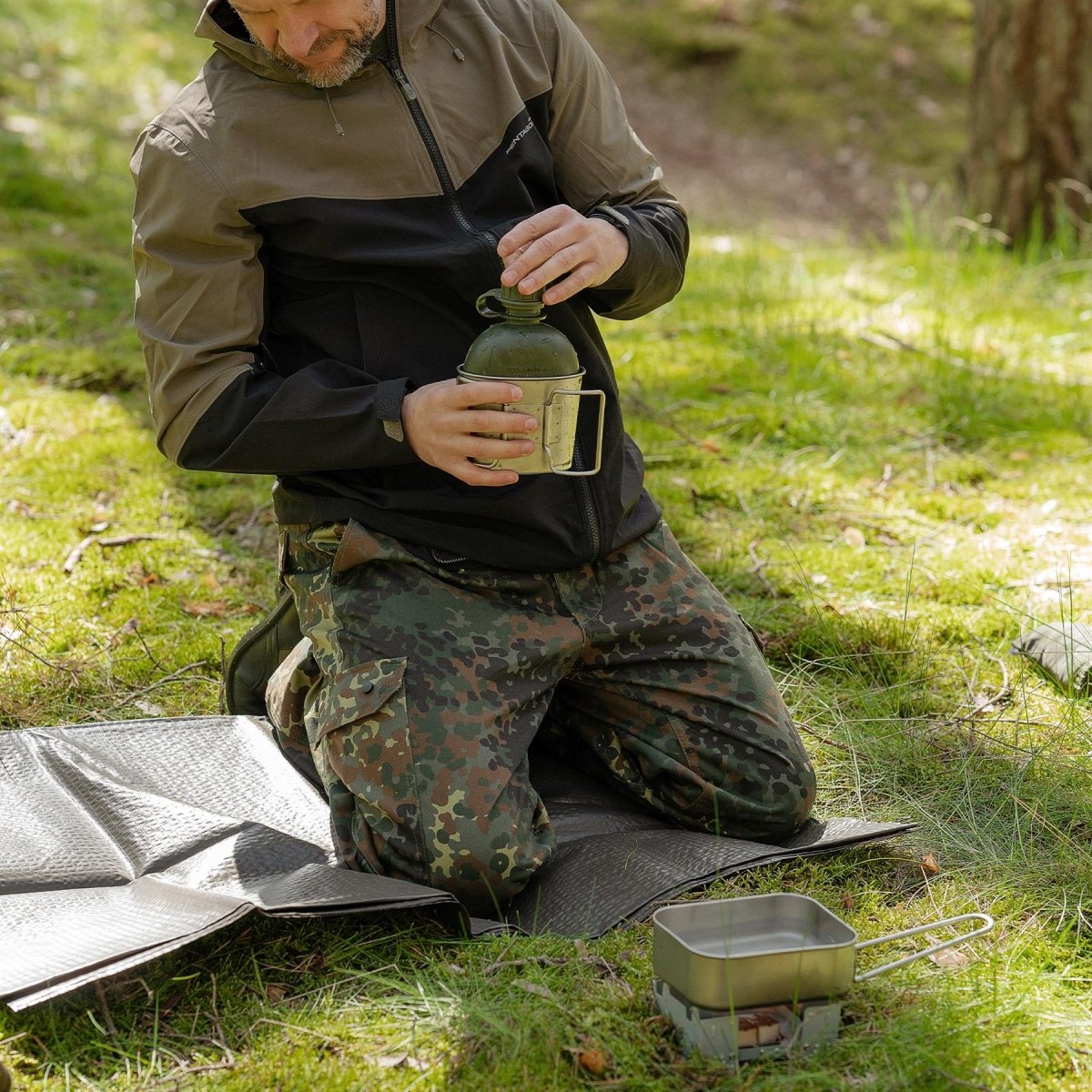 German Army Groundsheet Underlay Tarpaulin OD Military Waterproof Tarp Pad NEW