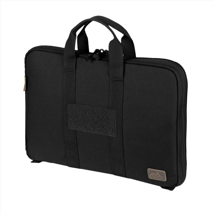 Black Helikon-Tex double pistol gun case wallet made of durable Cordura nylon with dual carry handles and padded interior protection