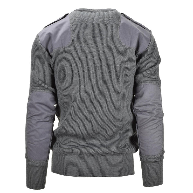 Gray sweater with ribbed texture on a white background